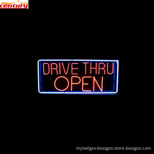 wholesale china factory price custom drive thru open neon light sign